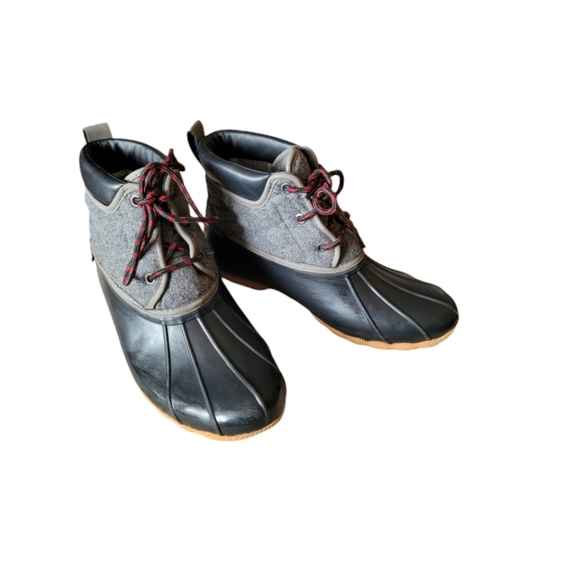 Skecher Duck Rain Ankle Boots Booties Gray and Black Waterproof Size 10 Lace Up - Picture 2 of 8